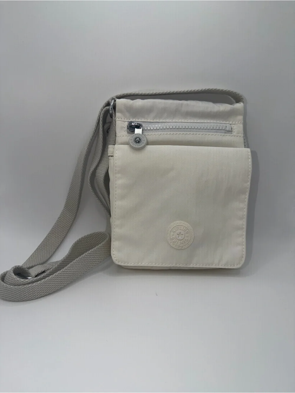 Kipling Cream Compact Messenger Crossbody Bag for Men